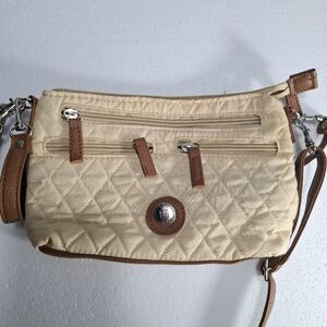 Stone Mountain Gray Fabric Quilted Crossbody Bag Shoulder Double Strap